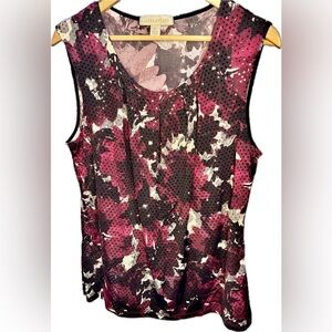 Laura Ashley - Purple Floral Sleeveless Top - L
